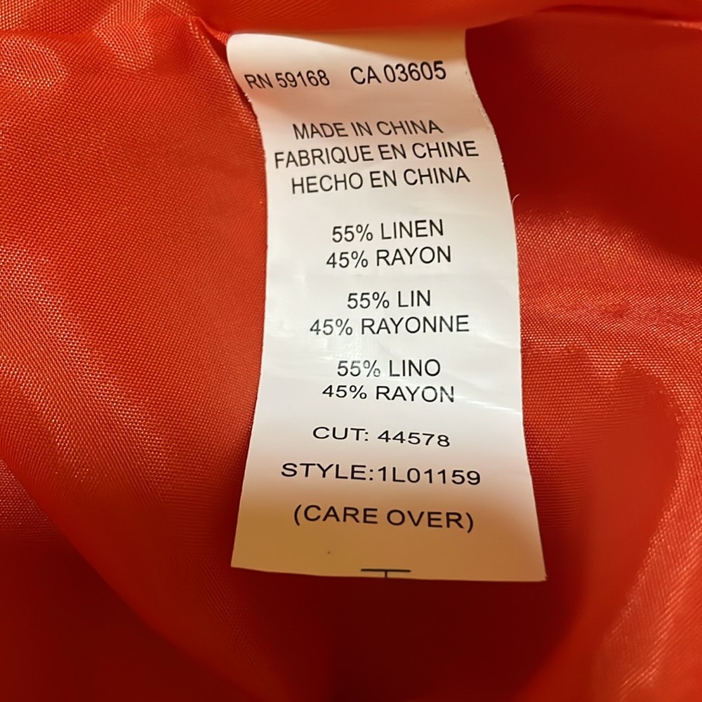 Karen Kane Women’s SZ S Orange Fully Lined Zip Blazer - Picture 10 of 16